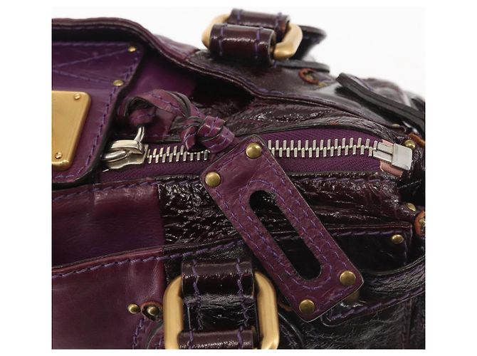 Chloé Borsa a Mano Chloe Paddington Smalto Viola Oro Argento Auth BA6267 - vista 16