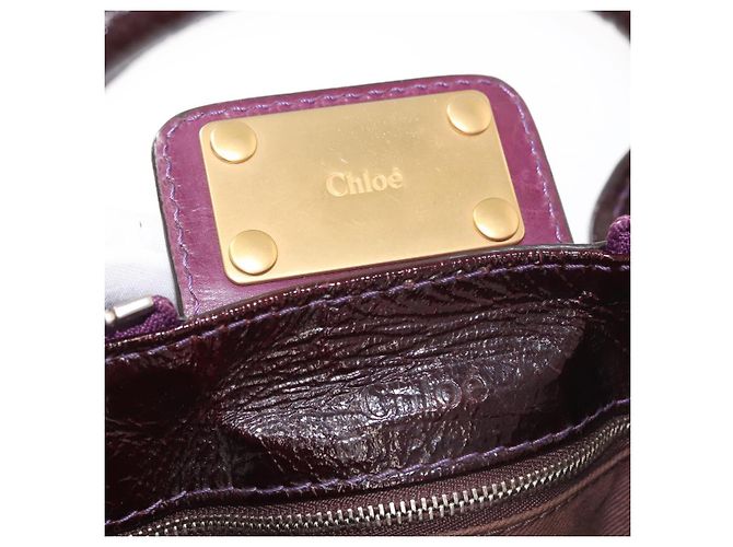 Chloé Borsa a Mano Chloe Paddington Smalto Viola Oro Argento Auth BA6267 - vista 18