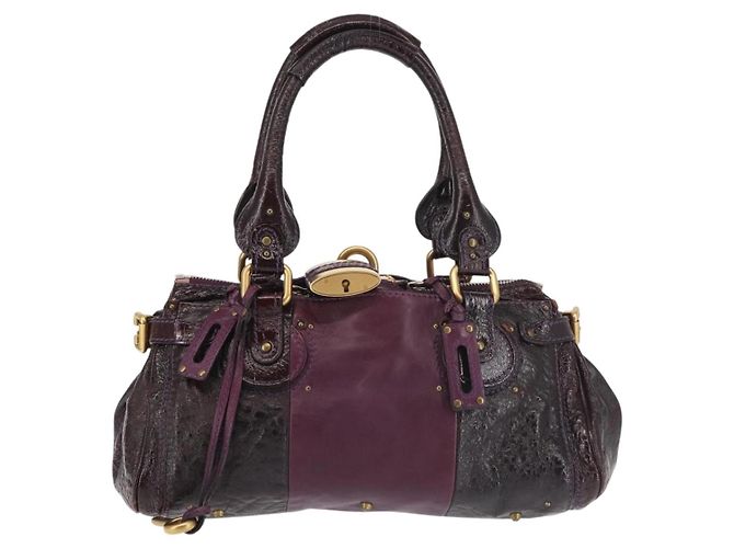 Chloé Borsa a Mano Chloe Paddington Smalto Viola Oro Argento Auth BA6267 - vista 2
