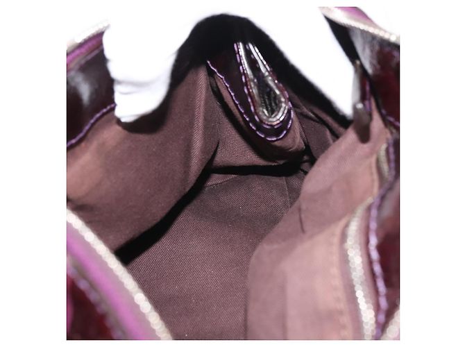 Chloé Borsa a Mano Chloe Paddington Smalto Viola Oro Argento Auth BA6267 - vista 21