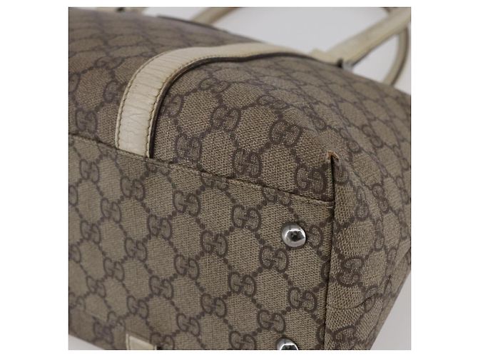Gucci Borsa Tote GG Supreme in PVC Beige Argento 114595 Auth 142526 - vista 10