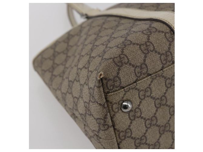 Gucci Borsa Tote GG Supreme in PVC Beige Argento 114595 Auth 142526 - vista 11