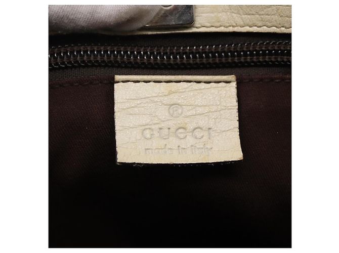 Gucci Borsa Tote GG Supreme in PVC Beige Argento 114595 Auth 142526 - vista 14