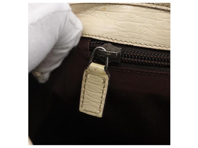Gucci Borsa Tote GG Supreme in PVC Beige Argento 114595 Auth 142526 - vista 15