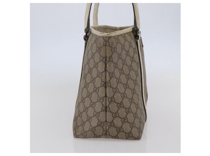 Gucci Borsa Tote GG Supreme in PVC Beige Argento 114595 Auth 142526 - vista 4