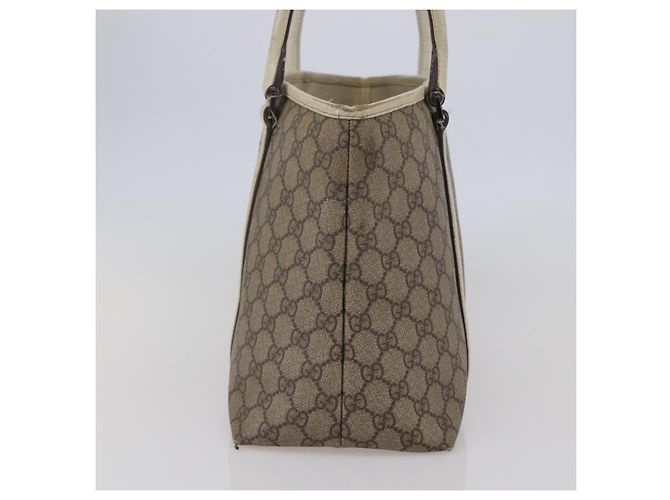 Gucci Borsa Tote GG Supreme in PVC Beige Argento 114595 Auth 142526 - vista 5