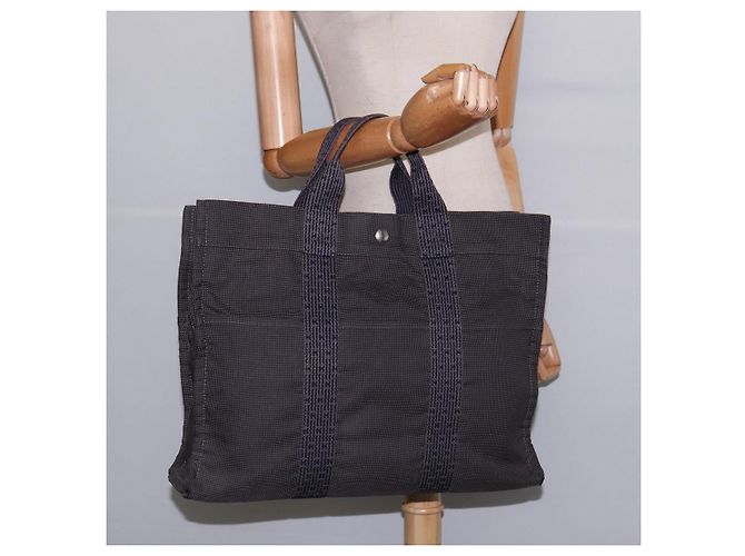 Hermès HERMES Handtasche Her LineMM aus Canvas Grau Silber Authentisch 143973 Braun - Ansicht 18