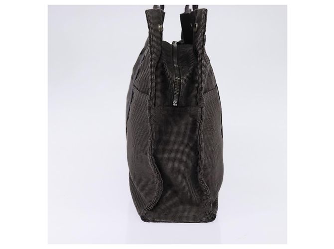 Hermès HERMES Handtasche Her LineMM aus Canvas Grau Silber Authentisch 143973 Braun - Ansicht 5