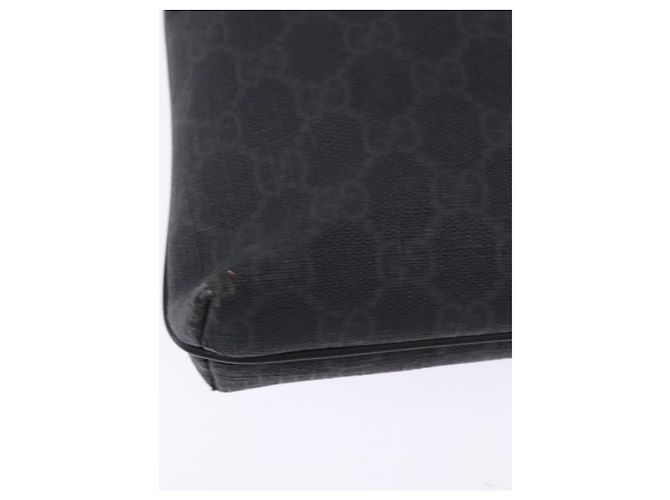 Gucci Borsa a Spalla GG Supreme in PVC Pelle Nera Argento 322279 Auth 143336 Nero - vista 12
