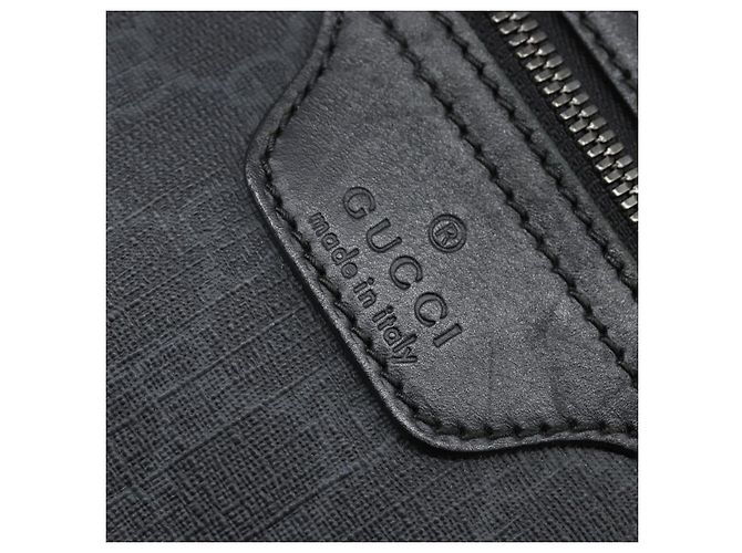 Gucci Borsa a Spalla GG Supreme in PVC Pelle Nera Argento 322279 Auth 143336 Nero - vista 14