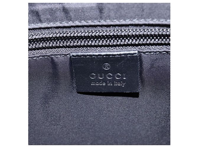 Gucci Borsa a Spalla GG Supreme in PVC Pelle Nera Argento 322279 Auth 143336 Nero - vista 15