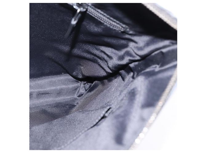 Gucci Borsa a Spalla GG Supreme in PVC Pelle Nera Argento 322279 Auth 143336 Nero - vista 17