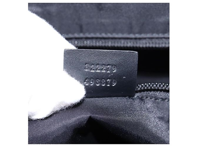 Gucci Borsa a Spalla GG Supreme in PVC Pelle Nera Argento 322279 Auth 143336 Nero - vista 20