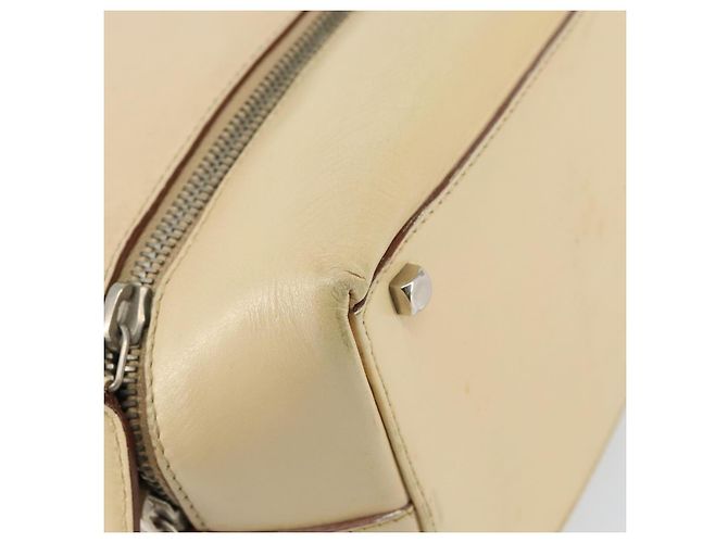 Borsa a mano Gancini in pelle beige e argento di Salvatore Ferragamo Auth hk2982 - vista 11