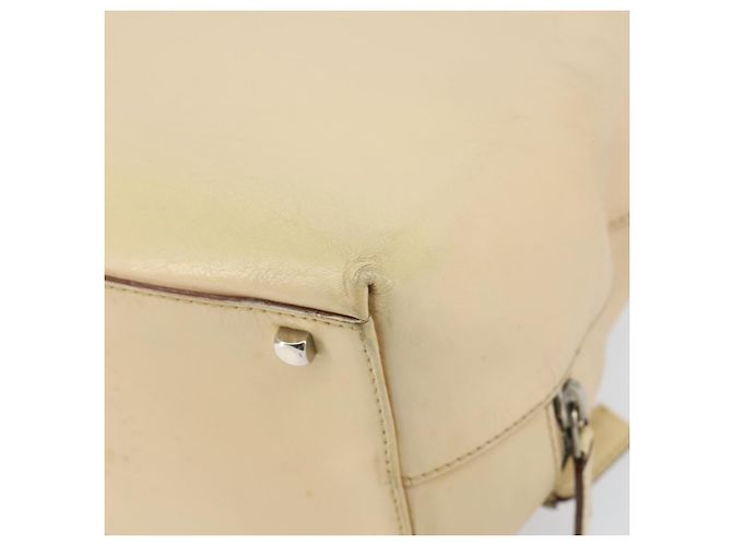 Borsa a mano Gancini in pelle beige e argento di Salvatore Ferragamo Auth hk2982 - vista 12