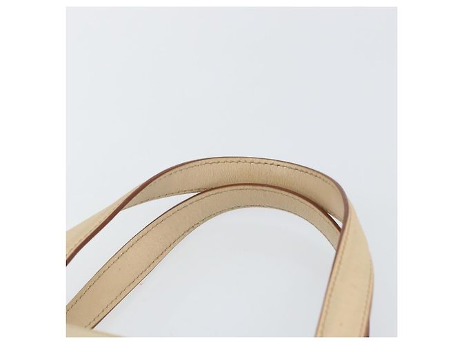 Borsa a mano Gancini in pelle beige e argento di Salvatore Ferragamo Auth hk2982 - vista 8