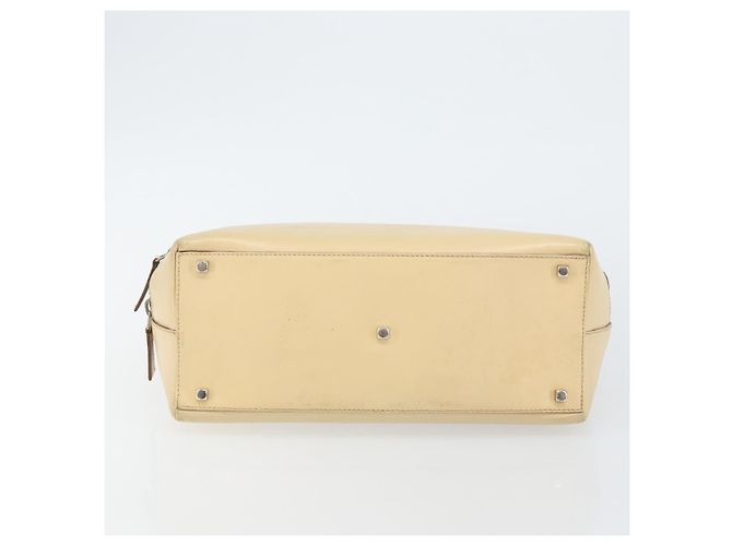 Borsa a mano Gancini in pelle beige e argento di Salvatore Ferragamo Auth hk2982 - vista 9