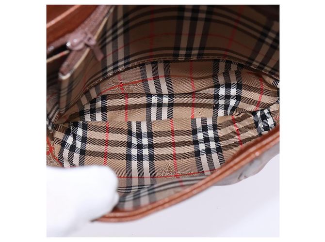 Autre Marque Borsa a Spalla Burberrys in Pelle Marrone Oro Auth bs29470 D'oro - vista 16