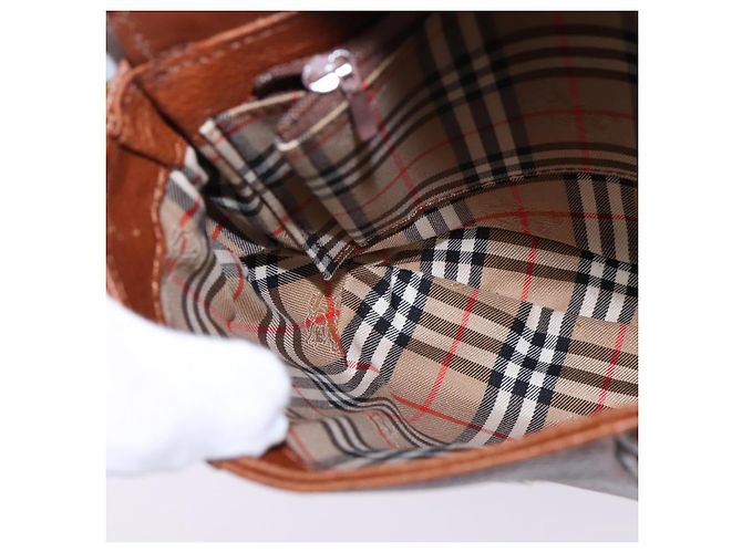 Autre Marque Borsa a Spalla Burberrys in Pelle Marrone Oro Auth bs29470 D'oro - vista 18