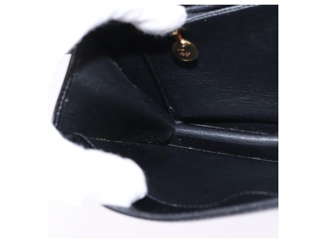 Bolso de Hombro Christian Dior de Cuero Negro Dorado Auth BA6450 - vista 19