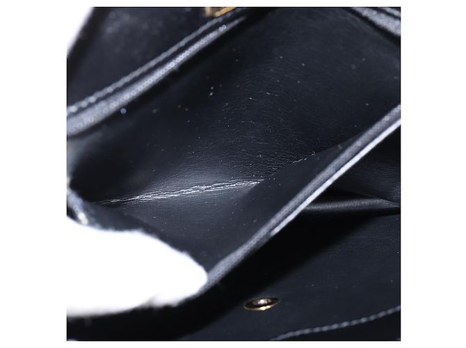 Bolso de Hombro Christian Dior de Cuero Negro Dorado Auth BA6450 - vista 20