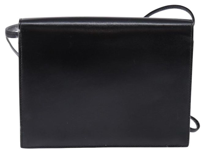 Bolso de Hombro Christian Dior de Cuero Negro Dorado Auth BA6450 - vista 3