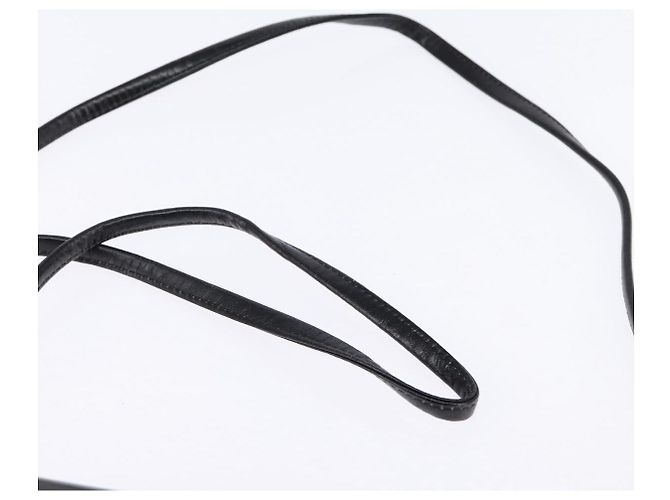 Bolso de Hombro Christian Dior de Cuero Negro Dorado Auth BA6450 - vista 8