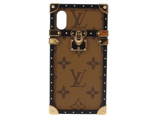 CUSTODIA PER IPHONE LOUIS VUITTON Reverse iPhoneX/iPhoneXS Eye Trunk M62619 Auth BA6432 Monogramma - vista 2
