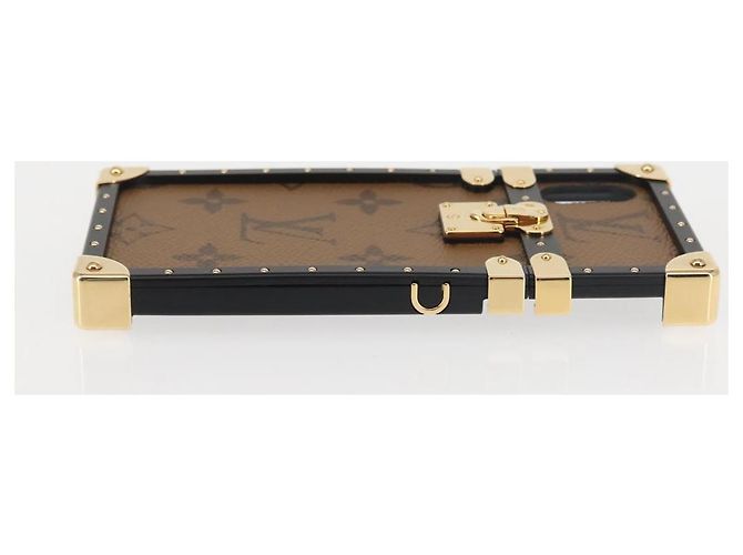 CUSTODIA PER IPHONE LOUIS VUITTON Reverse iPhoneX/iPhoneXS Eye Trunk M62619 Auth BA6432 Monogramma - vista 4