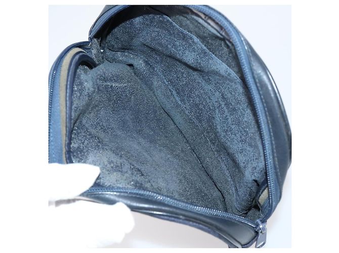 Céline Borsa CELINE Macadam C Macadam in tela PVC e pelle 5 Set Marrone Blu Navy Autentica bs29369 - vista 11