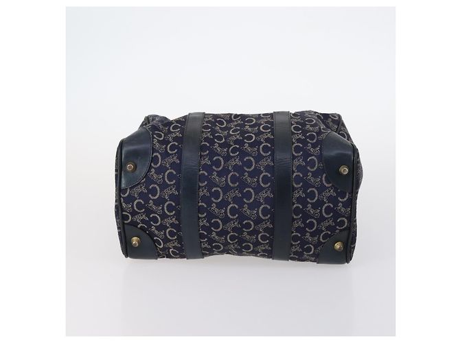 Céline Borsa CELINE Macadam C Macadam in tela PVC e pelle 5 Set Marrone Blu Navy Autentica bs29369 - vista 15