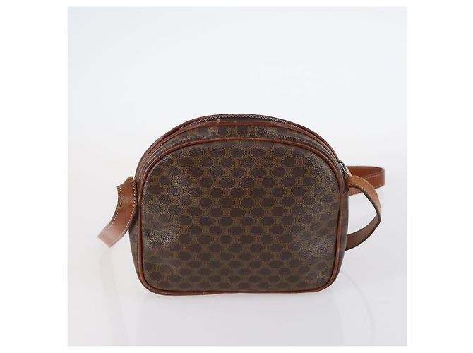 Céline Borsa CELINE Macadam C Macadam in tela PVC e pelle 5 Set Marrone Blu Navy Autentica bs29369 - vista 18