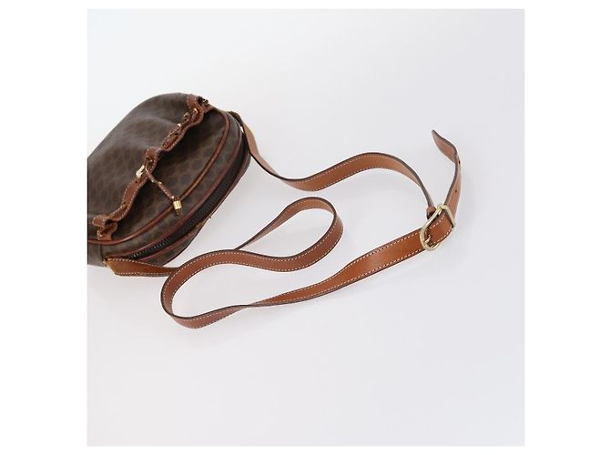 Céline Borsa CELINE Macadam C Macadam in tela PVC e pelle 5 Set Marrone Blu Navy Autentica bs29369 - vista 19