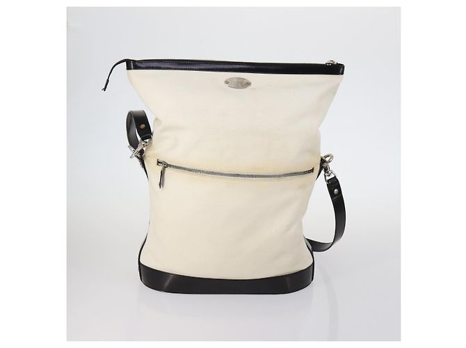 Céline Borsa CELINE Macadam C Macadam in tela PVC e pelle 5 Set Marrone Blu Navy Autentica bs29369 - vista 2