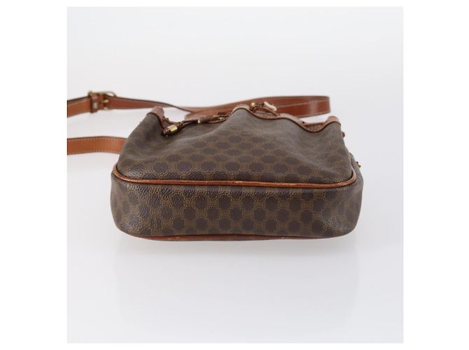 Céline Borsa CELINE Macadam C Macadam in tela PVC e pelle 5 Set Marrone Blu Navy Autentica bs29369 - vista 20