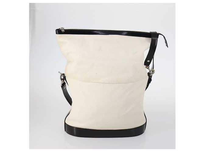 Céline Borsa CELINE Macadam C Macadam in tela PVC e pelle 5 Set Marrone Blu Navy Autentica bs29369 - vista 3