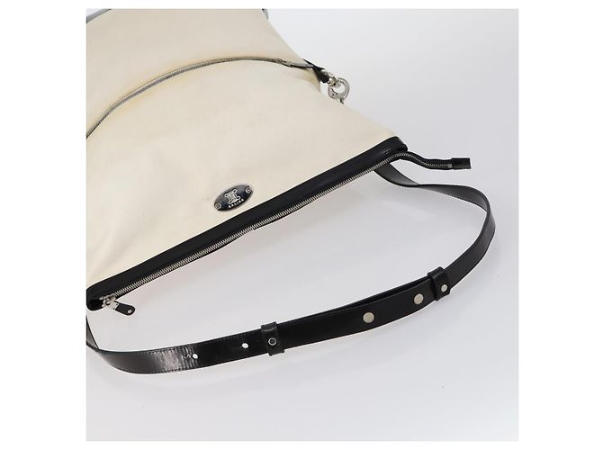 Céline Borsa CELINE Macadam C Macadam in tela PVC e pelle 5 Set Marrone Blu Navy Autentica bs29369 - vista 4