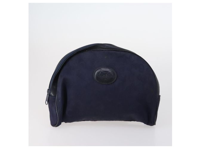 Céline Borsa CELINE Macadam C Macadam in tela PVC e pelle 5 Set Marrone Blu Navy Autentica bs29369 - vista 7