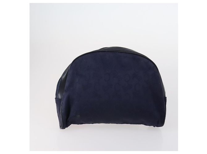 Céline Borsa CELINE Macadam C Macadam in tela PVC e pelle 5 Set Marrone Blu Navy Autentica bs29369 - vista 8