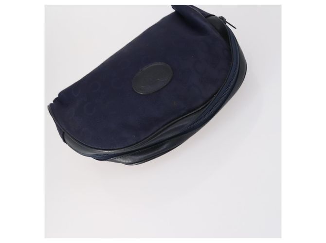 Céline Borsa CELINE Macadam C Macadam in tela PVC e pelle 5 Set Marrone Blu Navy Autentica bs29369 - vista 9