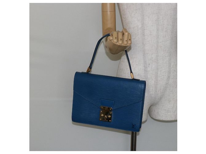 LOUIS VUITTON Borsa a Mano Epi Concorde Blu M52135 LV Auth 143145 - vista 24