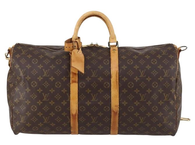LOUIS VUITTON Borsa Boston Monogram Keepall Bandouliere 55 M41414 LV Auth BA6044 Monogramma - vista 2