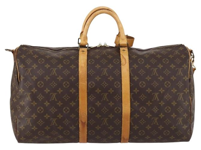 LOUIS VUITTON Borsa Boston Monogram Keepall Bandouliere 55 M41414 LV Auth BA6044 Monogramma - vista 3