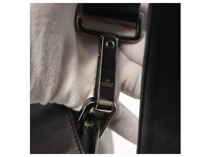Gucci Borsa a Spalla in Pelle Nera Argento Auth 143208 Nero - vista 15