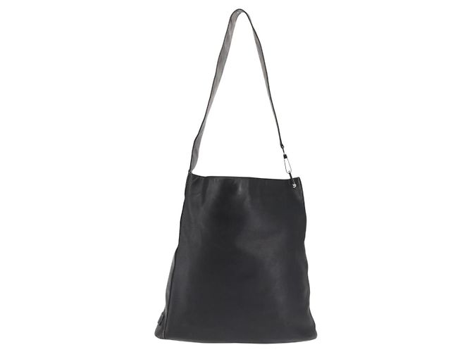 Gucci Borsa a Spalla in Pelle Nera Argento Auth 143208 Nero - vista 2