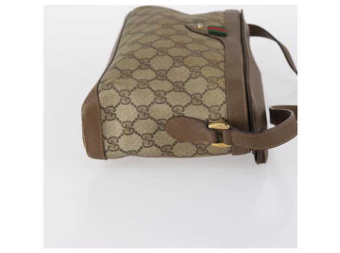 Gucci Borsa a spalla GG Supreme in PVC pelle 3Set Beige Nero Auth BA5854 - vista 19