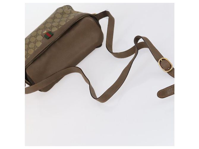 Gucci Borsa a spalla GG Supreme in PVC pelle 3Set Beige Nero Auth BA5854 - vista 20
