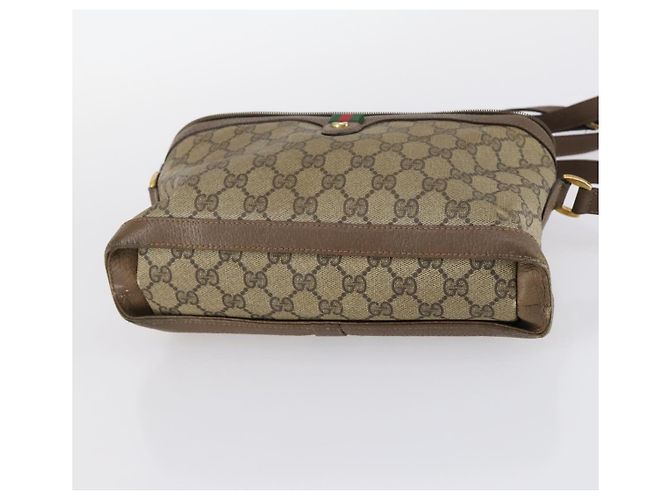 Gucci Borsa a spalla GG Supreme in PVC pelle 3Set Beige Nero Auth BA5854 - vista 21
