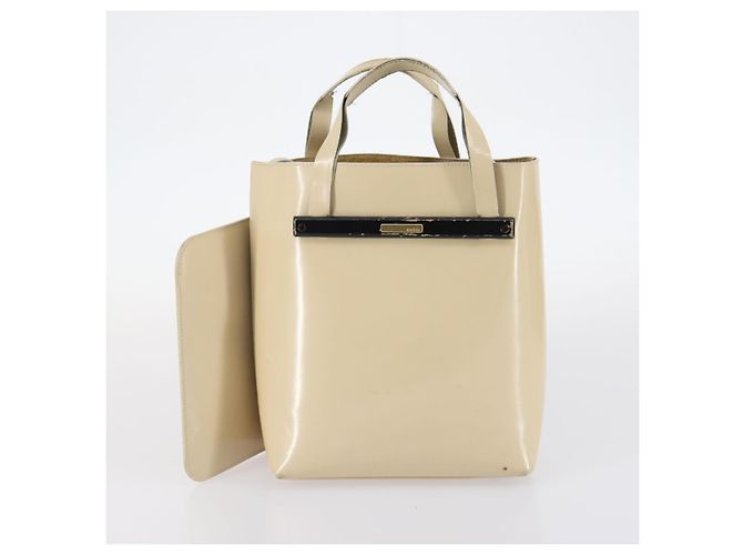 Gucci Borsa a spalla GG Supreme in PVC pelle 3Set Beige Nero Auth BA5854 - vista 9
