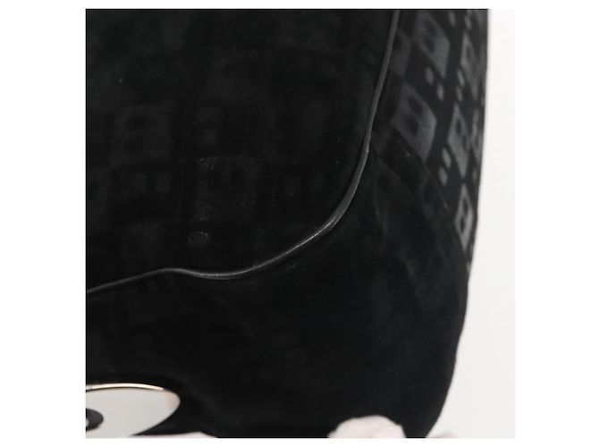 BALLY Borsa a Spalla in Pelle Scamosciata Nera Argento Auth BA6459 Nero - vista 10